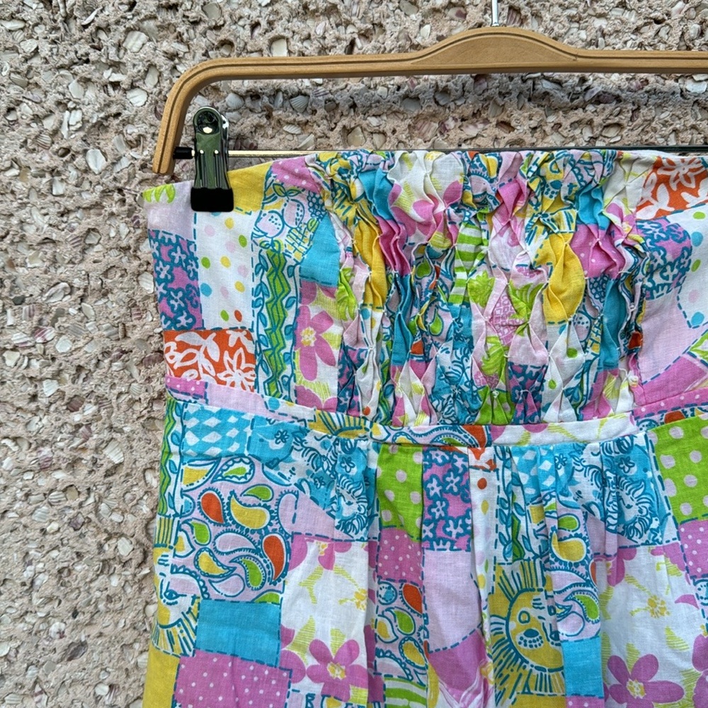 Lilly Pulitzer Patchwork Multicolor Strapless Dress